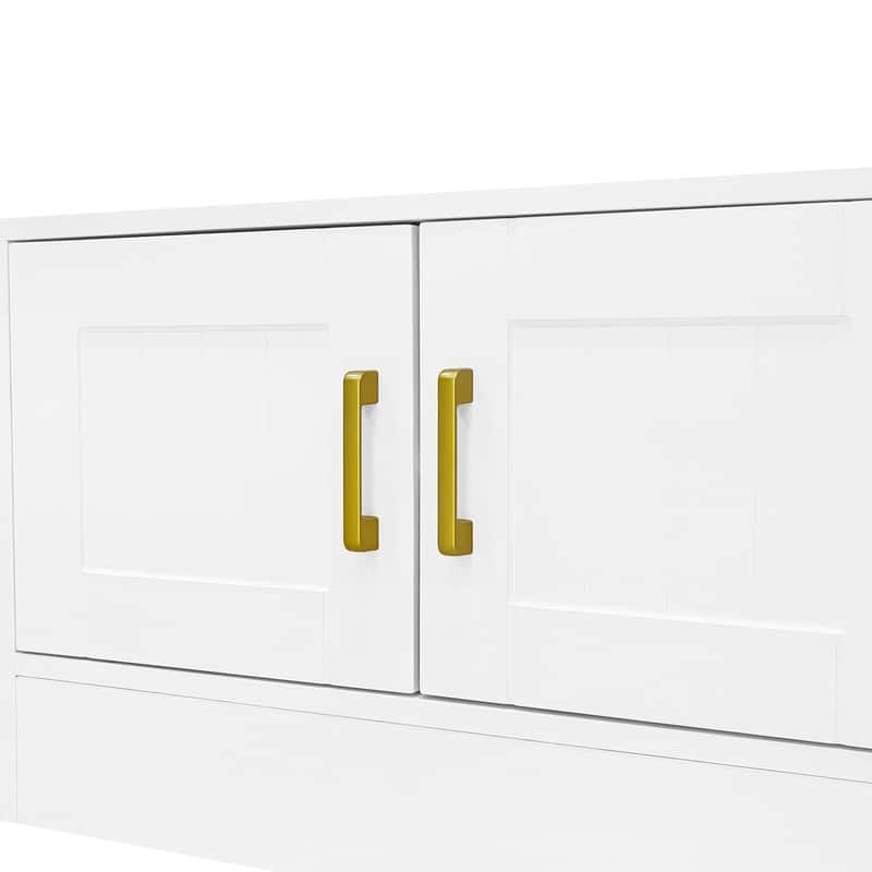 98.4" Wall Unit Entertainment Center with Bookshelves for TVs up to 80", Modern TV Stand Media Console with Cabinets