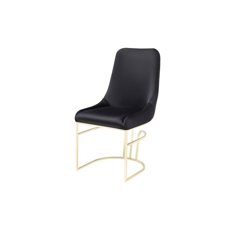 Emrald Velvet Chair Set of 2 -Gold Legs (Black, Grey, Beige)