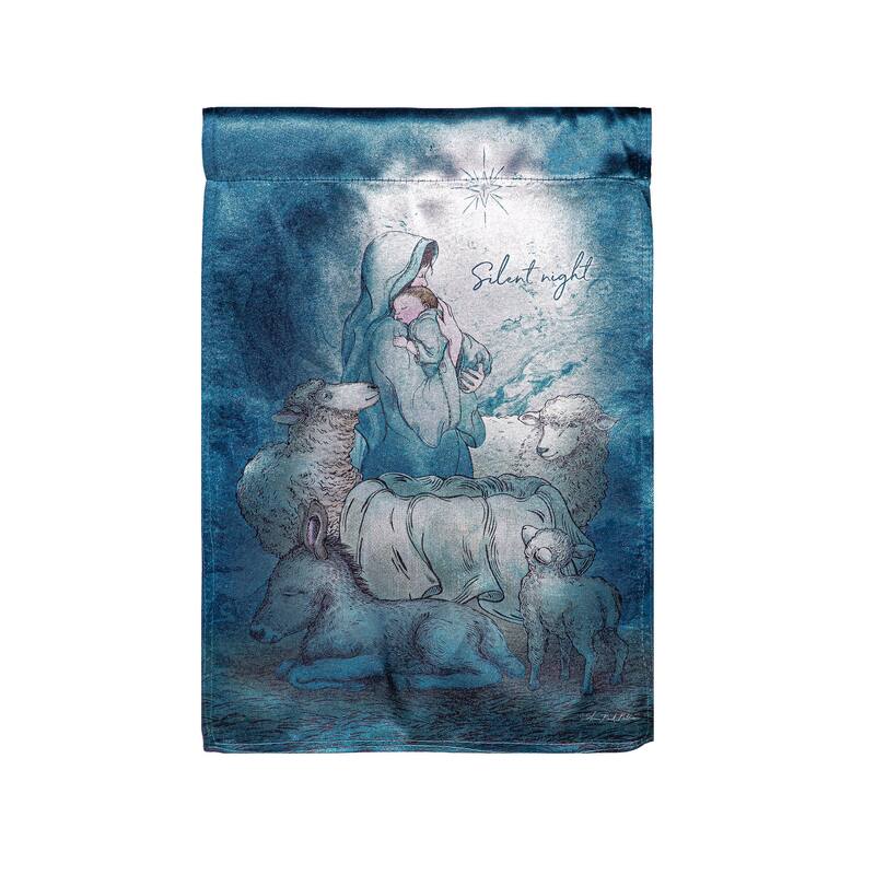 12.5 in. x 18 in. Silent Night Lustre Garden Flag - Multicolor - 12.5 in x 18 in