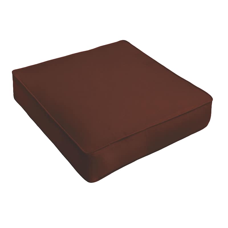 Sunbrella Indoor/Outdoor Deep Seating Chair Cushion - 22.5 in x 22.5 in - Canvas Bay Brown