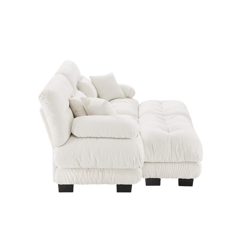 Cloud Couch 2-Seater Sofa with 2 Convertible Ottomans