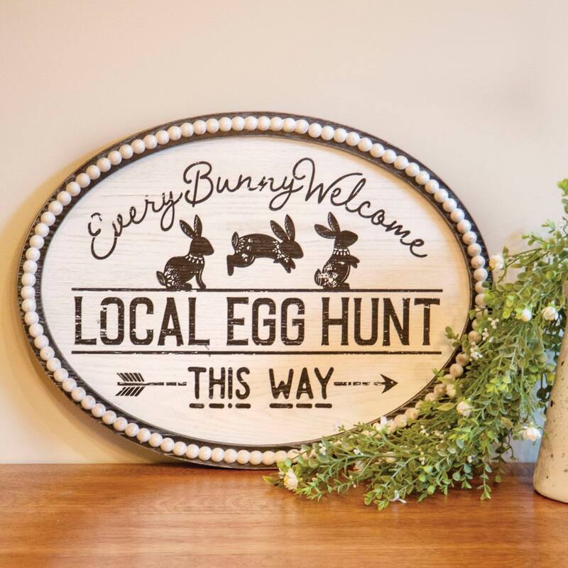 Local Egg Hunt Beaded Sign