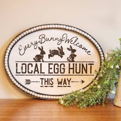 Local Egg Hunt Beaded Sign