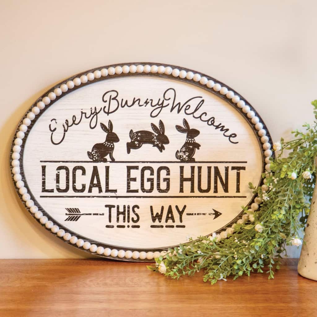 Local Egg Hunt Beaded Sign