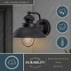 preview thumbnail 2 of 7, VAXCEL Harwich 8 in. H 1-Light Black Coastal Outdoor Wall Sconce, Durable Steel, Clear Seeded Glass Shade, LED Compatible