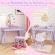 preview thumbnail 26 of 28, Costway Kids Vanity Set Princess Vanity Table & Chair Set with Lighted - See Details