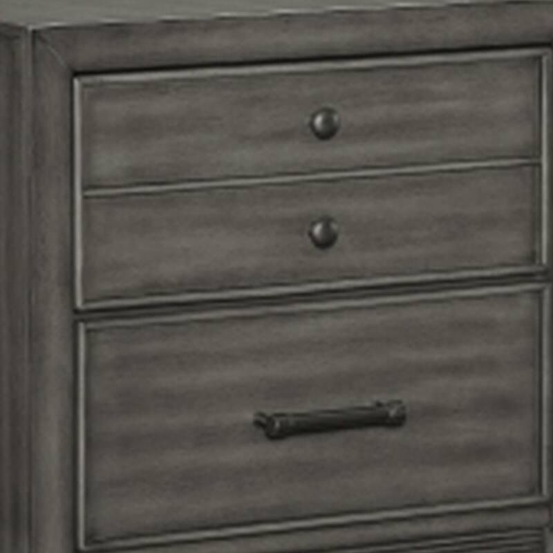 Gray 2 Drawer 25 in. W Nightstand with Tapered Legs