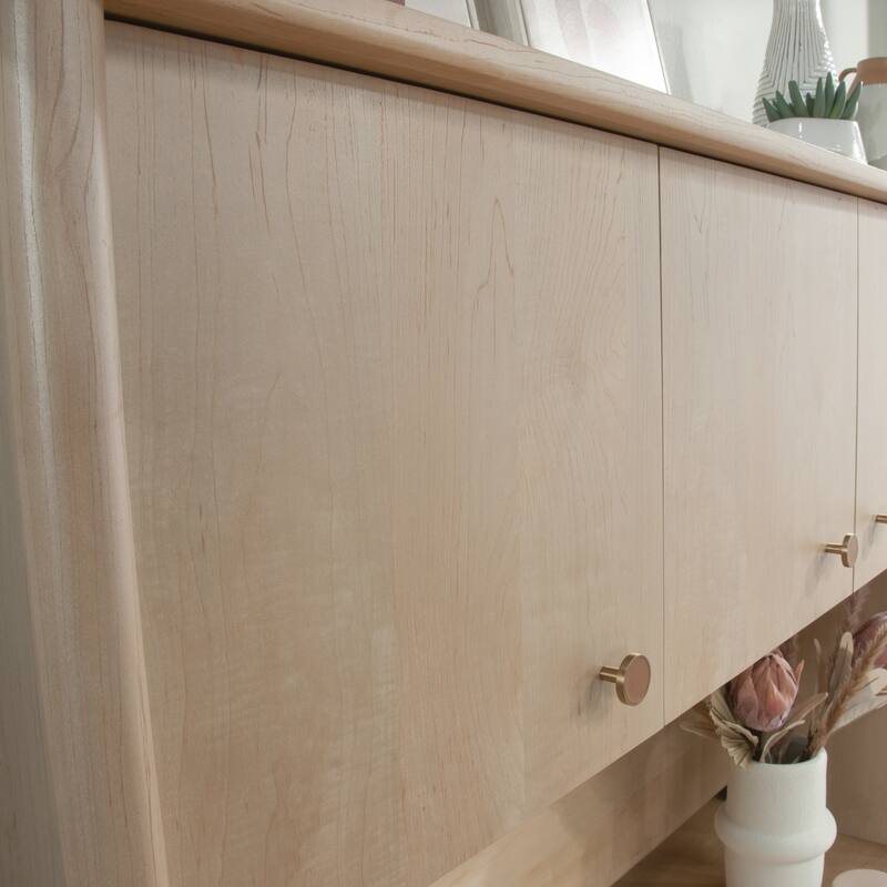 Wood Desktop Hutch with Adjustable Shelves, Brown - 66.73" W x 15.55" D x 36.22" H