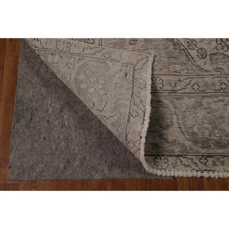 Distressed Tabriz Persian Vintage Rug Hand-Knotted Wool Carpet - 8'4" x 10'10"