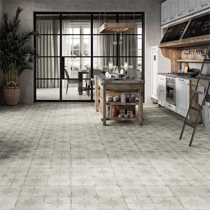 Merola Tile Kings Star White 17-5/8" x 17-5/8" Ceramic Floor and Wall Tile