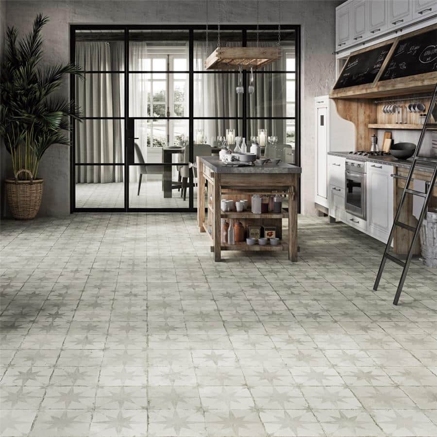 Merola Tile Kings Star White 17-5/8" x 17-5/8" Ceramic Floor and Wall Tile