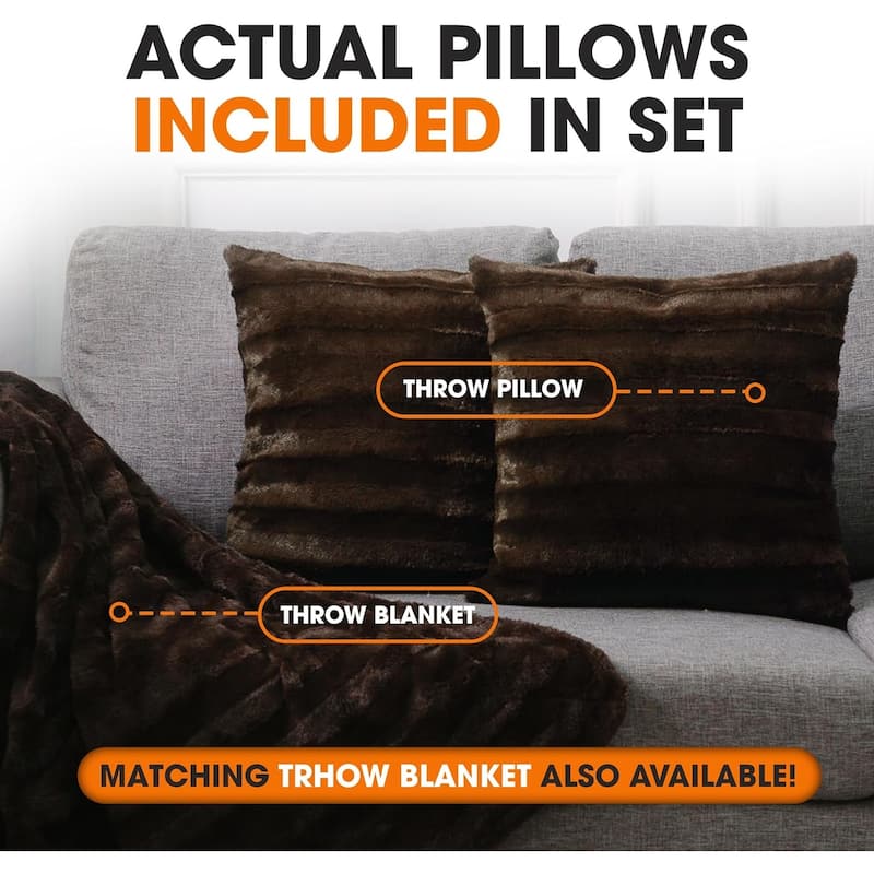 Cheer Collection Decorative Throw Pillows for Couch & Bed (Set of 2)