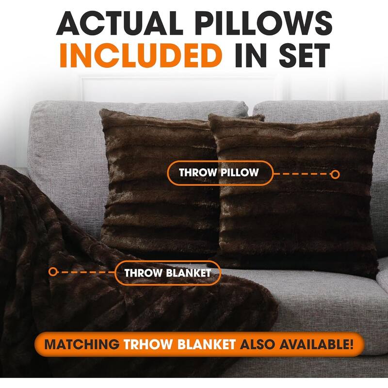 Cheer Collection Decorative Throw Pillows for Couch & Bed (Set of 2)