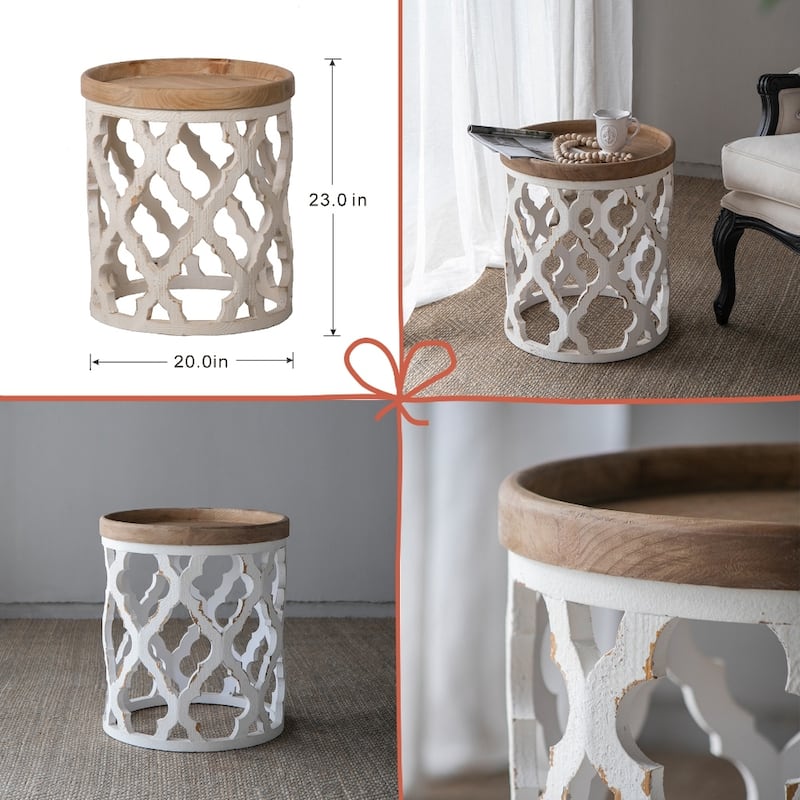 GDFStudio - Isabella French Country Home Decor Collection with Vase, Stool - 22.4"