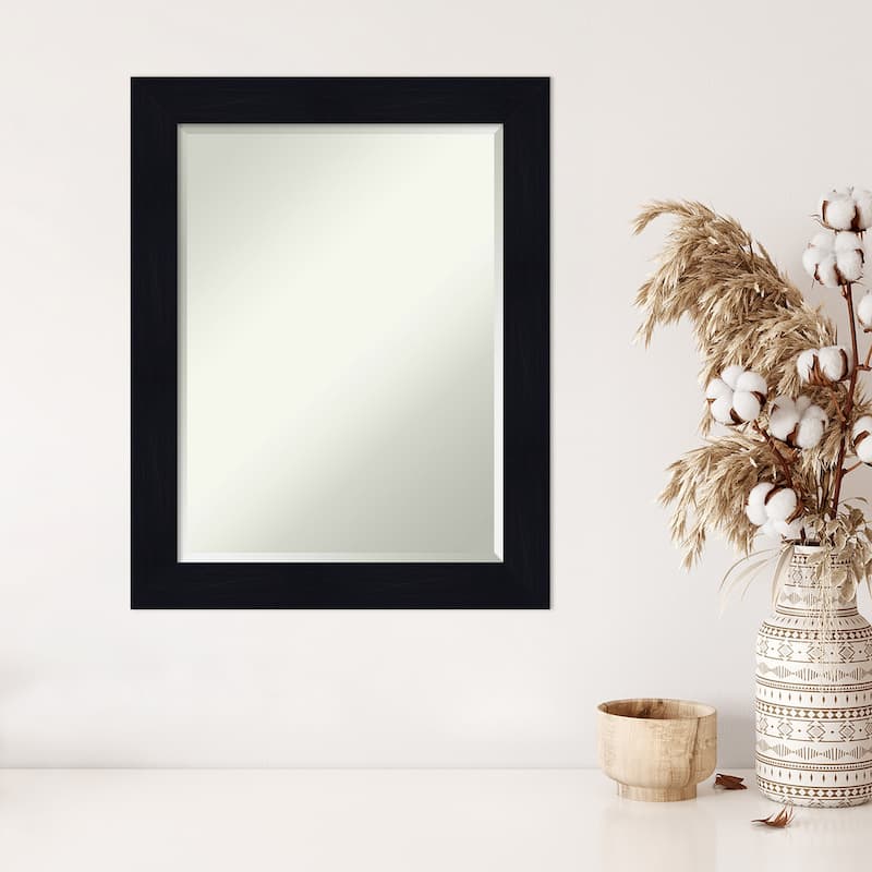 Beveled Wood Wall Mirror - Shiplap Navy Frame