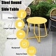 preview thumbnail 33 of 47, Clihome Weather-resistant Outdoor Steel Round Side Table