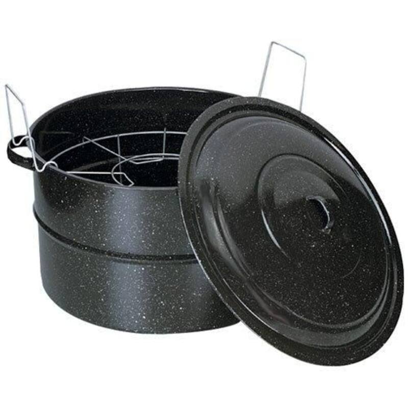 Granite Ware Speckled Black Waterbath Canner with Jar Rack