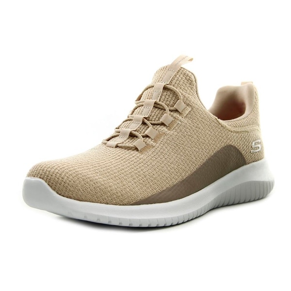 Skechers Ultra Flex Women Round Toe Canvas Tan Sneakers