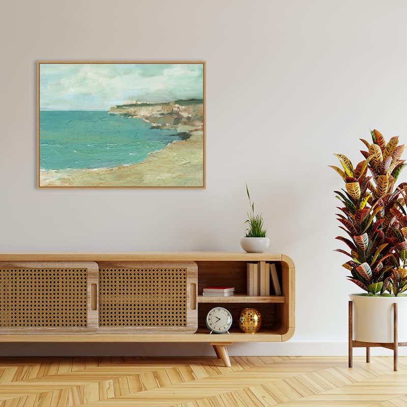 Amanti Art Sun Drenched Cliffs I by Ethan Harper Framed Canvas Wall Art Print - Sylvie Maple