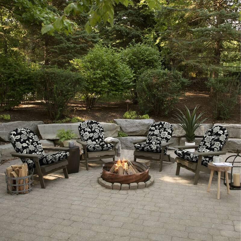 ARDEN Outdoor Plush Modern Tufted Adirondack Cushion, Set of 2, 20 x 18