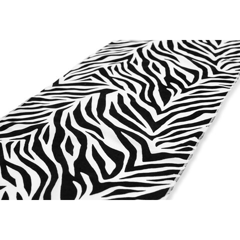 Flocking Taffeta Table Runner Approx. 12"x108" - Zebra