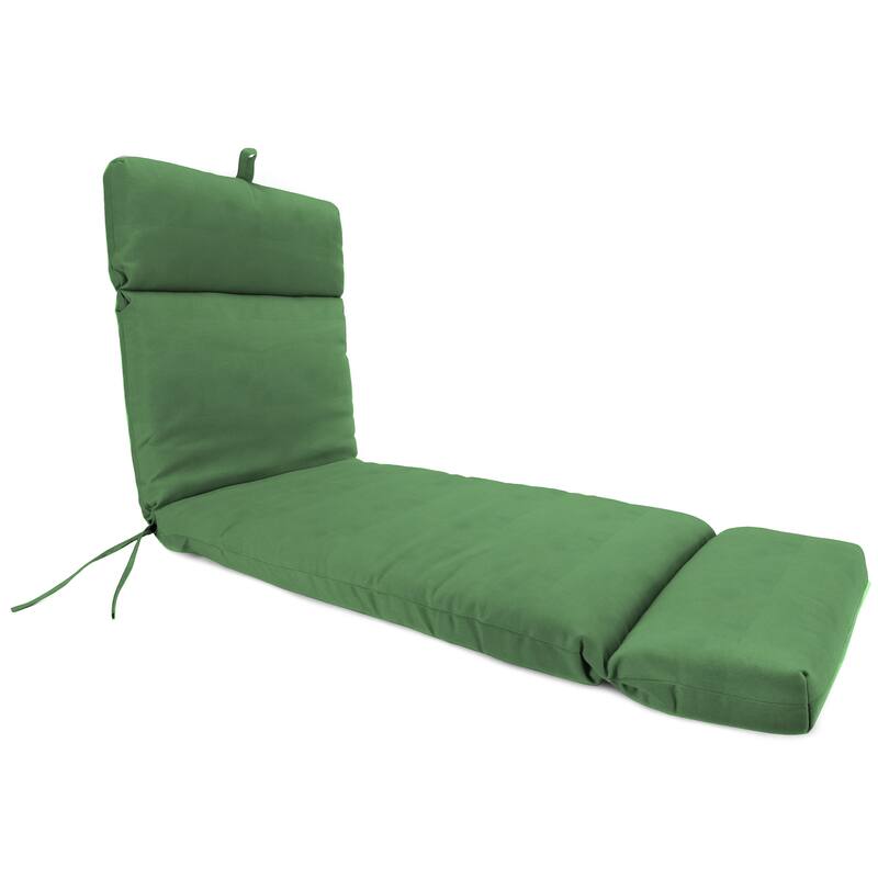 76" x 22" Outdoor Chaise Lounge Cushion with Ties - 75.5'' L x 22'' W x 4.75'' H - Canvas Cucumber