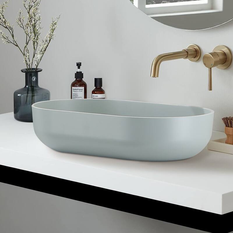 24" Modern Oval Above Bathroom Vessel Sink
