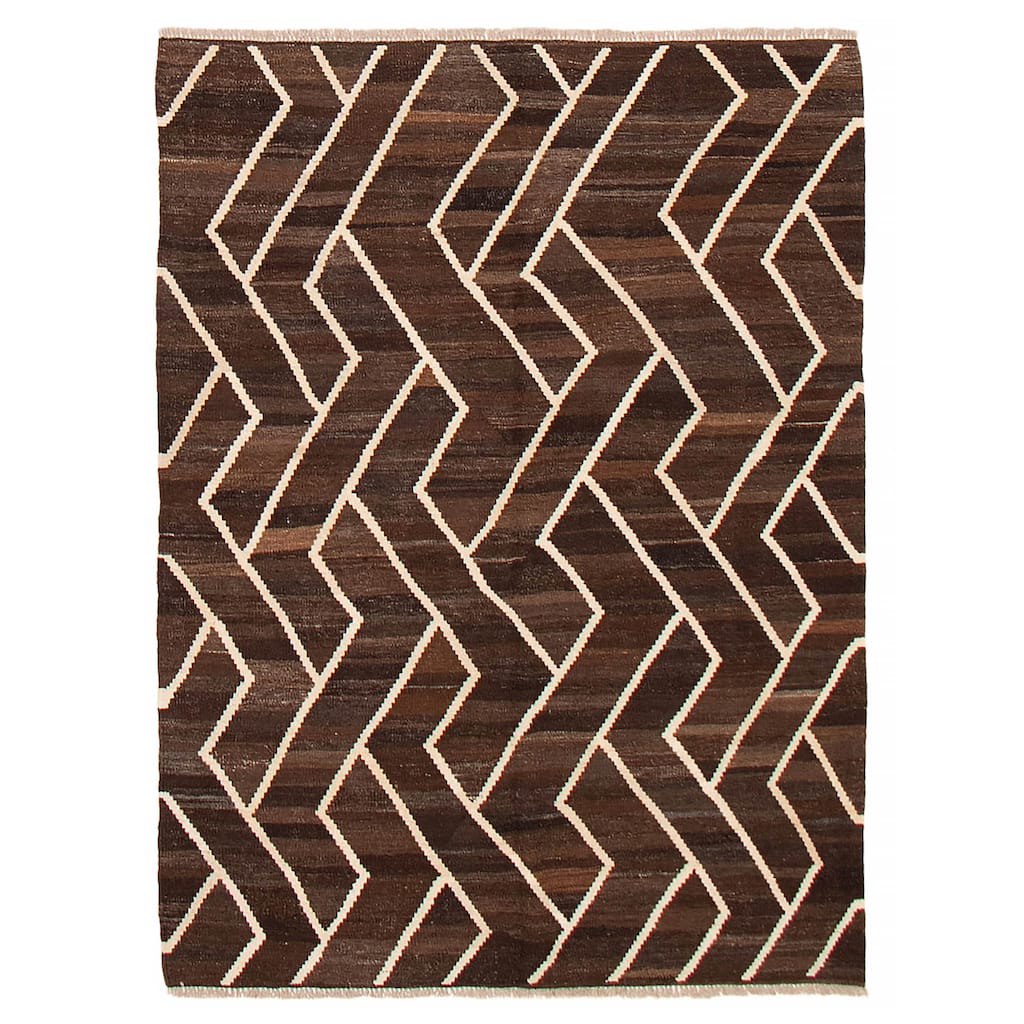 Sivas Brown Kilim 4'8" x 6'3" - 4'8 x 6'3