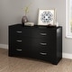 preview thumbnail 12 of 32, South Shore Step One 6-Drawer Double Dresser Pure Black
