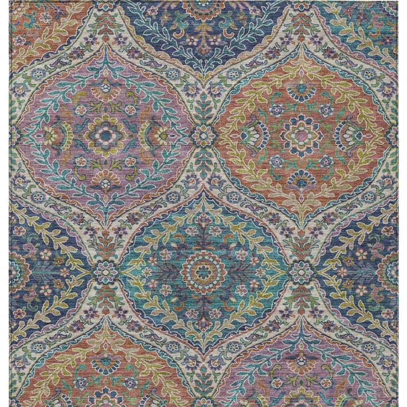 HomeRoots Floral Traditional Rectangle Outdoor Rug