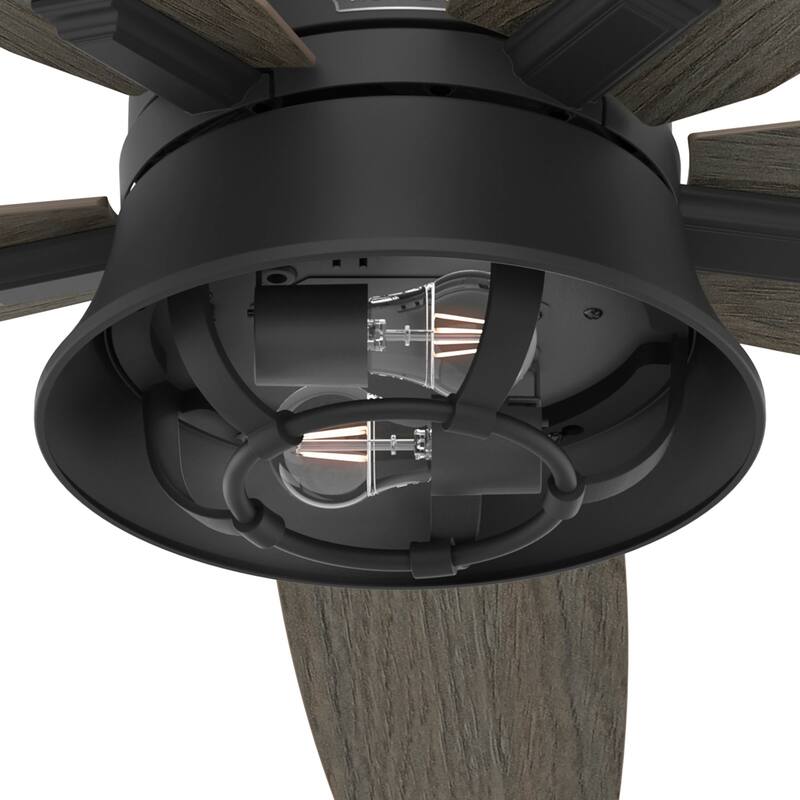 Hunter 52" Hampshire Ceiling Fan with LED Light Kit and Handheld Remote - Farmhouse - Exclusive SureSpeed!
