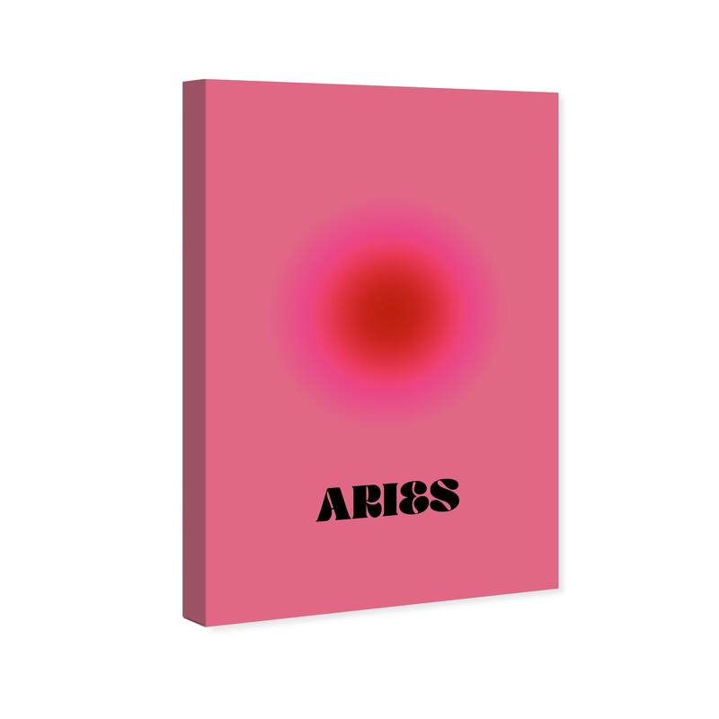 Wynwood Studio Canvas Spiritual and Religious Aura Aries Pink and Dark Pink Bohemian & Eclectic Wall Art Canvas Print