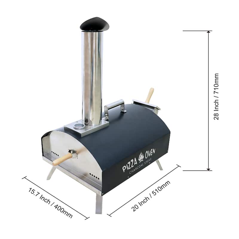 Stainless Steel Outdoor Portable Pizza Oven - N/A