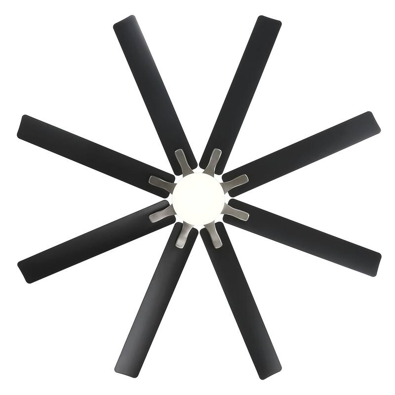 52 Inch/66 Inch/72 Inch Modern Ceiling Fan with Dimmable LED Light ,Remote&APP Control,8 Blades for Large Living Room,Porch
