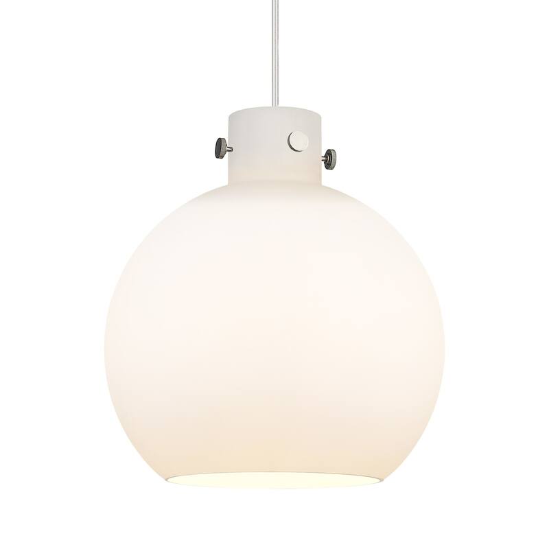 Innovations Lighting 410-1PL-15-14 Newton Sphere Pendant Newton Sphere - Polished Nickel / Matte White