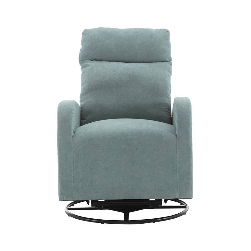 Swivel Rocking Accent Chair with Left Bag for Livingroom, Light Blue