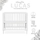 preview thumbnail 5 of 6, Dream On Me Lucas Mini Modern Crib with Rounded Spindles in White