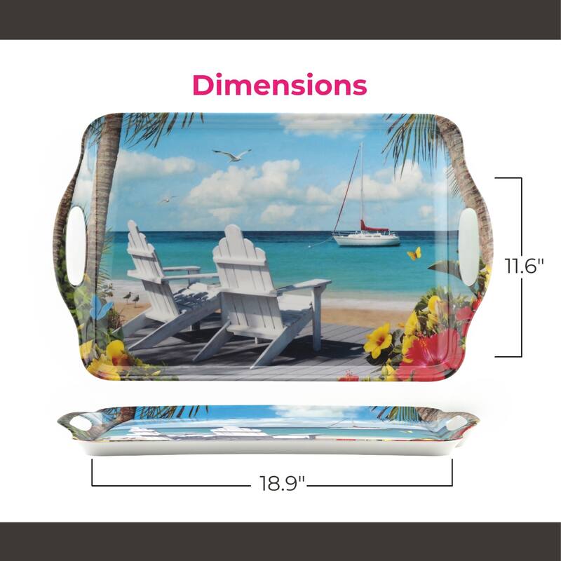 Pimpernel Melamine Serving Trays with Handles Set