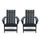 preview thumbnail 1 of 38, Encino Outdoor Adirondack Chairs (Set of 2) by Christopher Knight Home Matte Black