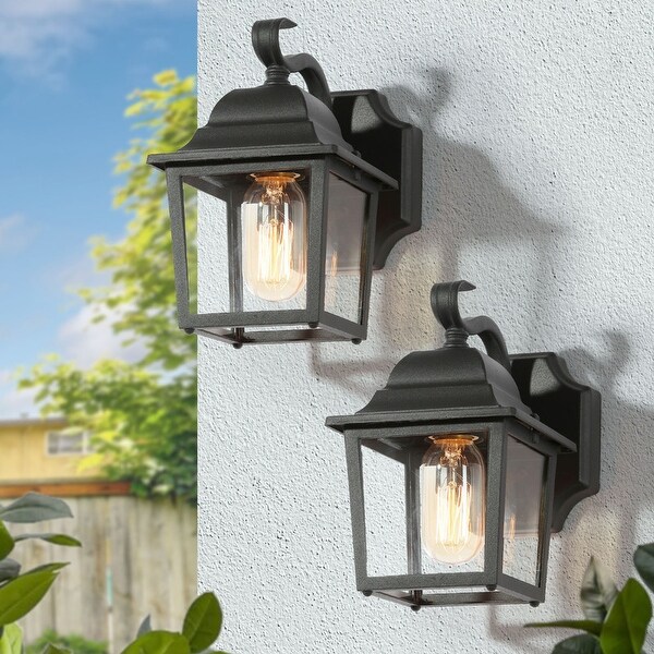2 Pack Modern Black Lantern Indoor Outdoor Sconce Barn Wall Light LED Patio Wall Lantern L5.3 x H8 x E7 On Sale Bed Bath Beyond 35542945