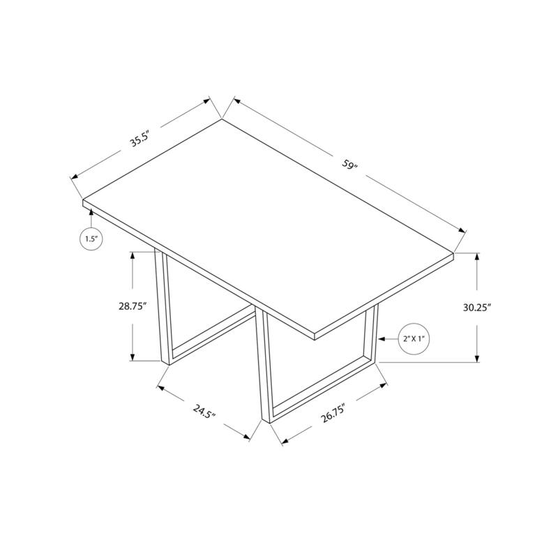 Dining Table, Rectangular, Kitchen, Dining Room, Chrome Metal