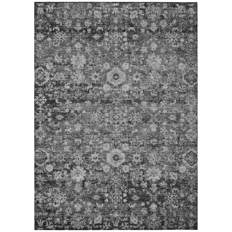 Machine Washable Indoor/ Outdoor Chantille Traditional Vintage Floral Rug