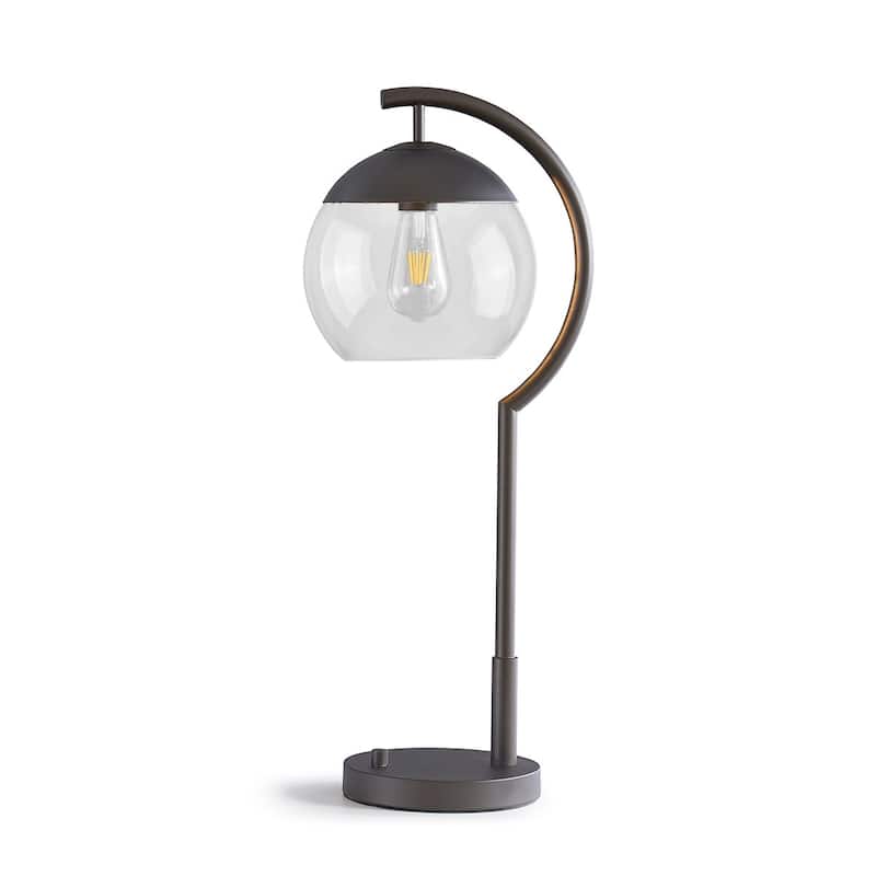 Metro Globe 26.5" H Table Lamp - DarkBronze/GlassClear