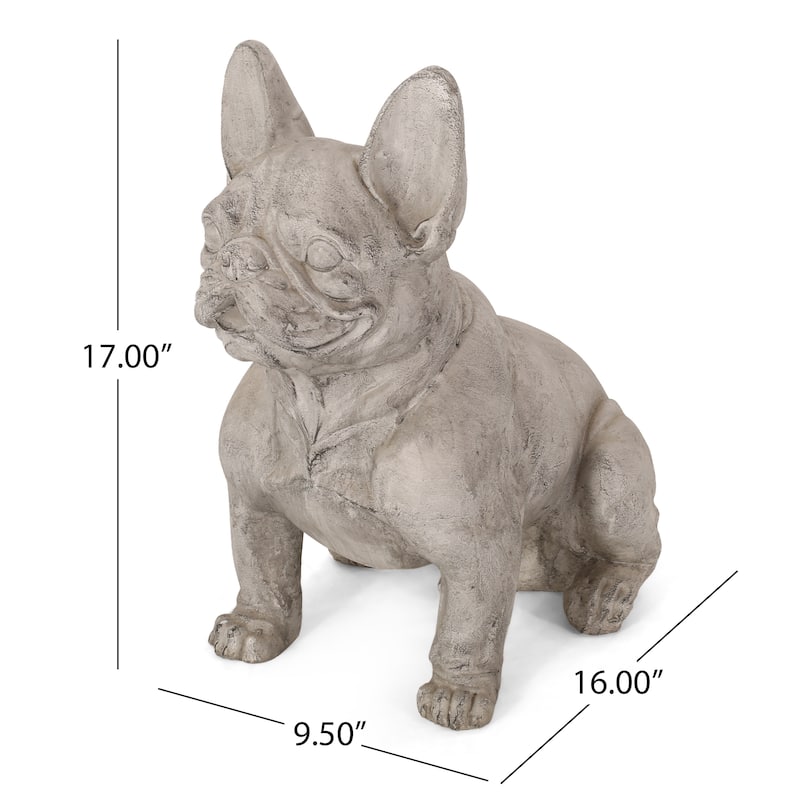 Delamore Outdoor French Bulldog Garden Statue by Christopher Knight Home
