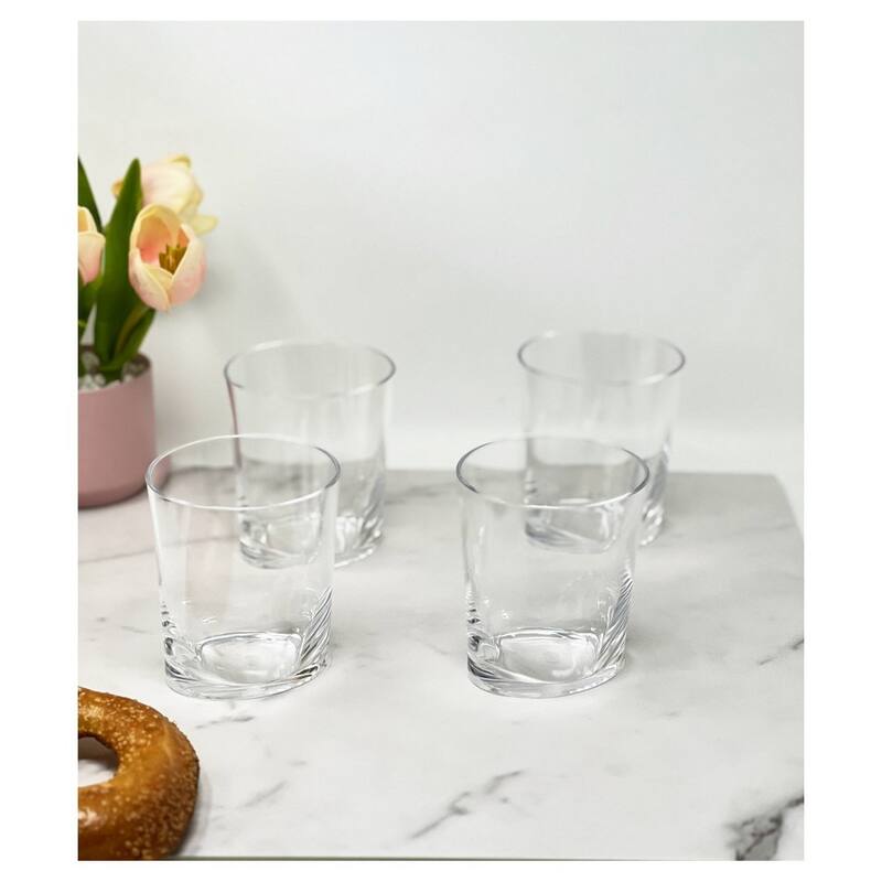 Oval Halo Tritan Glasses Drinking Set of 4 DOF (12oz), Plastic Drinking Glasses