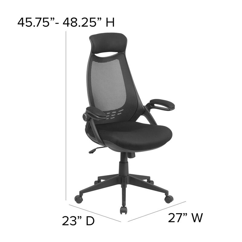 High Back Mesh Executive Swivel Office Chair with Flip-Up Arms