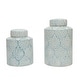 preview thumbnail 11 of 13, Blue & White Decorative Ginger Jar with Lid