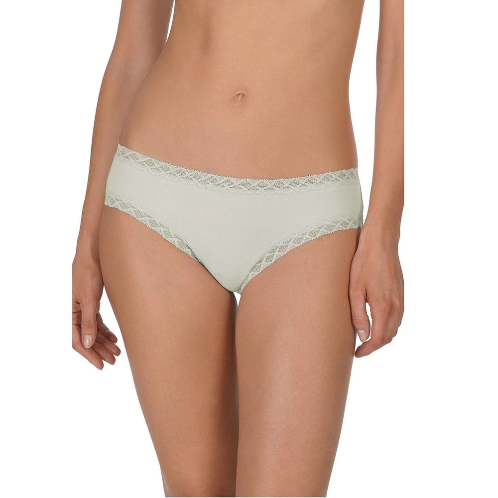 Natori Women's Bliss Cotton Girl Brief Panty Ceramic Green Size Medium