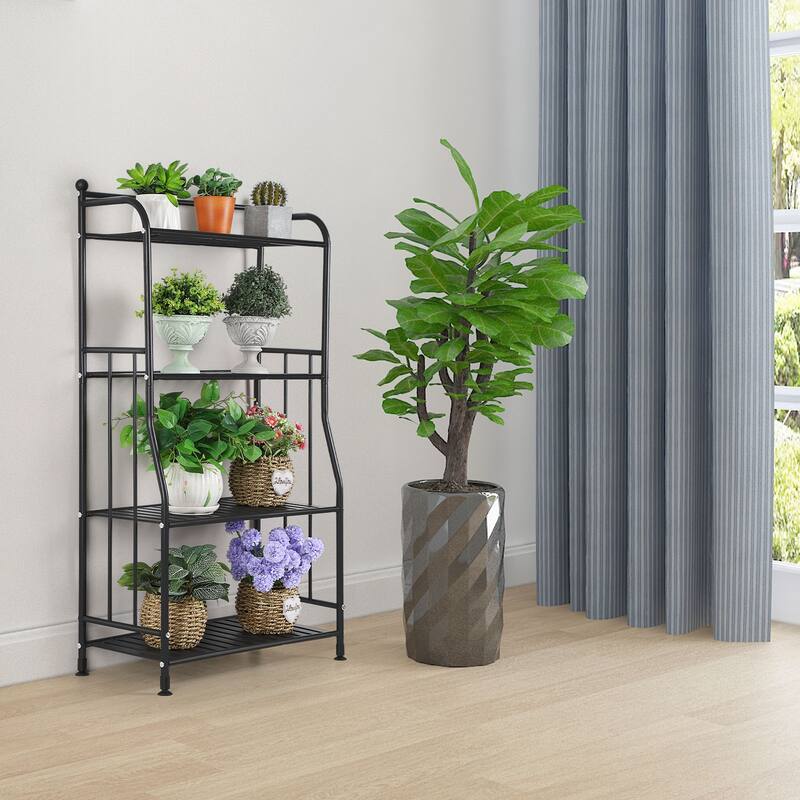 Multipurpose Storage Rack for Living Room, Kitchen, Bathroom, Balcony, Metal - 4-Tier