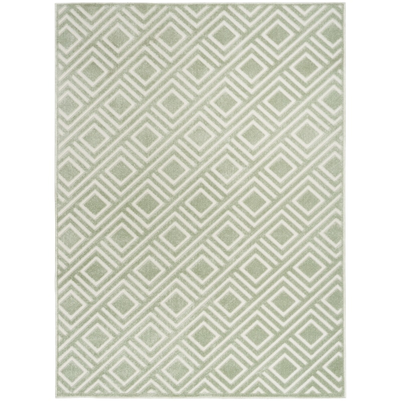 Nourison Casual Indoor only Geometric Area Rug - 6' 7" x 9' 2" - Green - Rectangle